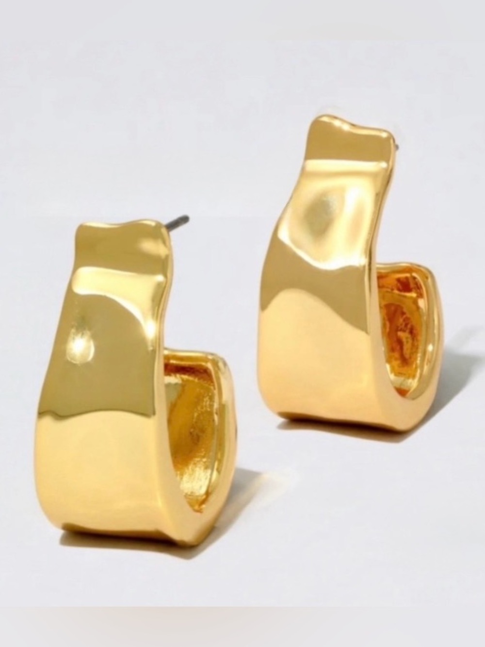 NEW Alexis Bittar Brut Molten Gold Ribbon Earrings Hammered AU02